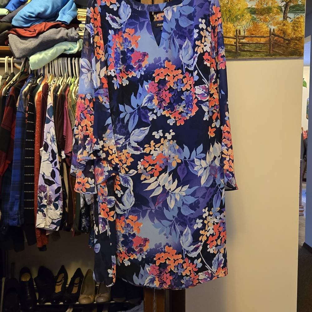 Roz And Ali Floral Print Women's Dress